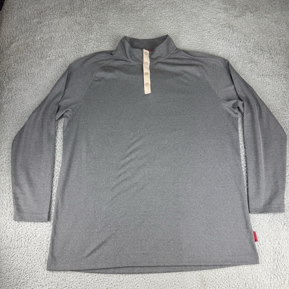 Swannies Golf Fleece Pullover 1/4 Snap Gray Red Men's Size 2xL Preppy